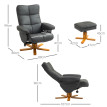 Fauteuil inclinable Aubrio avec repose-pieds pivotant similicuir Gris foncé