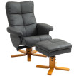 Fauteuil inclinable Aubrio avec repose-pieds pivotant similicuir Gris foncé