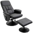 Fauteuil de massage Melay avec repose-pieds pivotant noir