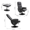 Fauteuil de massage Melay avec repose-pieds pivotant noir