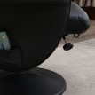 Fauteuil de massage Melay avec repose-pieds pivotant noir