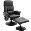 Fauteuil de massage Melay avec repose-pieds pivotant noir