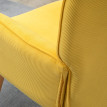 Fauteuil Zelven velours côtelé avec repose pieds bois jaune