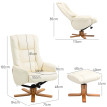 Fauteuil inclinable Feluven avec repose-pieds en similicuir crème