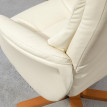 Fauteuil inclinable Feluven avec repose-pieds en similicuir crème