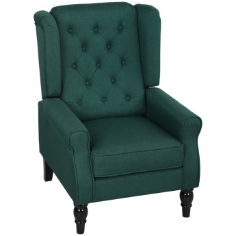 Fauteuil à oreilles Verora fauteuil relax rembourré vert foncé