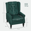 Fauteuil à oreilles Verora fauteuil relax rembourré vert foncé