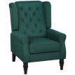Fauteuil à oreilles Verora fauteuil relax rembourré vert foncé
