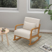 Fauteuil à bascule Marilena design rétro confort beige naturel