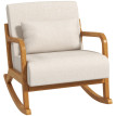 Fauteuil à bascule Marilena design rétro confort beige naturel