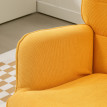 Fauteuil Auren relax côtelé avec repose-pieds jaune
