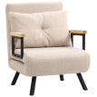 Fauteuil Convertible Helena Canapé Lit 4 en 1 Dossier Réglable Beige