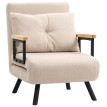 Fauteuil Convertible Helena Canapé Lit 4 en 1 Dossier Réglable Beige