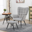 Fauteuil de relaxation Galos avec repose-pieds velours gris
