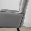 Fauteuil de relaxation Galos avec repose-pieds velours gris
