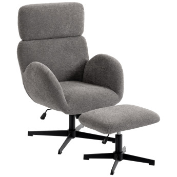 Fauteuil Deliel pivotant relax réglable repose pieds gris
