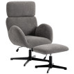 Fauteuil Deliel pivotant relax réglable repose pieds gris