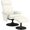 Fauteuil TV Jaria inclinable pivotant repose-pieds microfibre Blanc crème