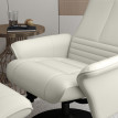 Fauteuil TV Jaria inclinable pivotant repose-pieds microfibre Blanc crème