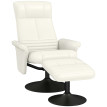 Fauteuil TV Jaria inclinable pivotant repose-pieds microfibre Blanc crème