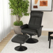 Fauteuil Valis relax rotatif repose pieds microfibre noir