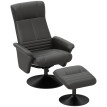 Fauteuil Valis relax rotatif repose pieds microfibre noir