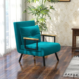 Fauteuil lit Elriria 3 en 1 réglable coussin bleu foncé