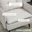 Fauteuil Delrio scandinave capitonné tissu effet lin crème