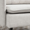 Fauteuil Delrio scandinave capitonné tissu effet lin crème