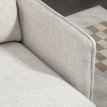 Fauteuil Delrio scandinave capitonné tissu effet lin crème