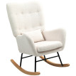 Fauteuil à Bascule Coren fauteuil bascule peluche coussin lombaire crème