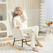 Fauteuil à Bascule Coren fauteuil bascule peluche coussin lombaire crème