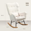 Fauteuil à Bascule Coren fauteuil bascule peluche coussin lombaire crème