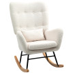 Fauteuil à Bascule Coren fauteuil bascule peluche coussin lombaire crème