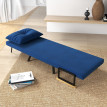 Fauteuil-lit Lorier convertible inclinable velours bleu