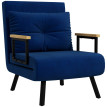 Fauteuil-lit Lorier convertible inclinable velours bleu