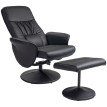 Fauteuil relax Pereo inclinable repose-pieds simili cuir noir