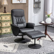 Fauteuil relax Pereo inclinable repose-pieds simili cuir noir
