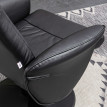 Fauteuil relax Pereo inclinable repose-pieds simili cuir noir