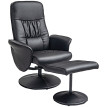 Fauteuil relax Pereo inclinable repose-pieds simili cuir noir