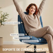 Fauteuil de salon Amys pivotant 360° réglable effet lin bleu foncé