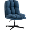 Fauteuil de salon Amys pivotant 360° réglable effet lin bleu foncé