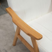 Fauteuil Rosria scandinave en velours bois naturel crème
