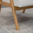 Fauteuil Rosria scandinave en velours bois naturel crème