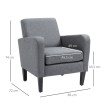 Fauteuil Merot relax rembourré tissu aspect lin gris clair