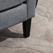 Fauteuil Merot relax rembourré tissu aspect lin gris clair