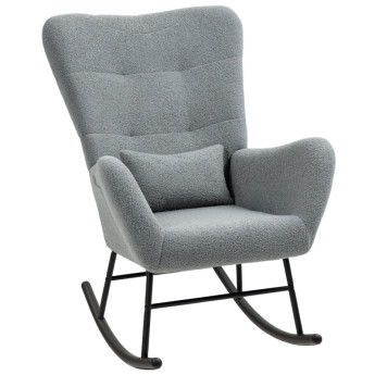 Calrio chaise à bascule confortable coussin lombaire antidérapante gris