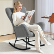 Calrio chaise à bascule confortable coussin lombaire antidérapante gris