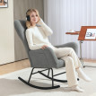 Calrio chaise à bascule confortable coussin lombaire antidérapante gris
