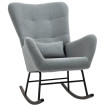 Calrio chaise à bascule confortable coussin lombaire antidérapante gris